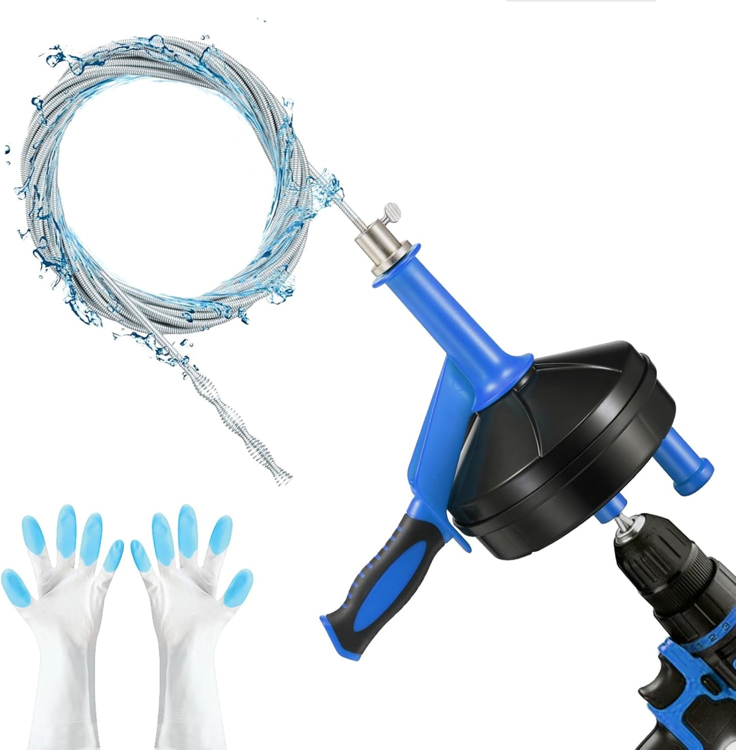Drain Auger Clog Remover with Drill Adapter for Easy Use