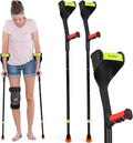 Forearm Crutches Pair Folding Adjustable Lightweight - Travel Ready