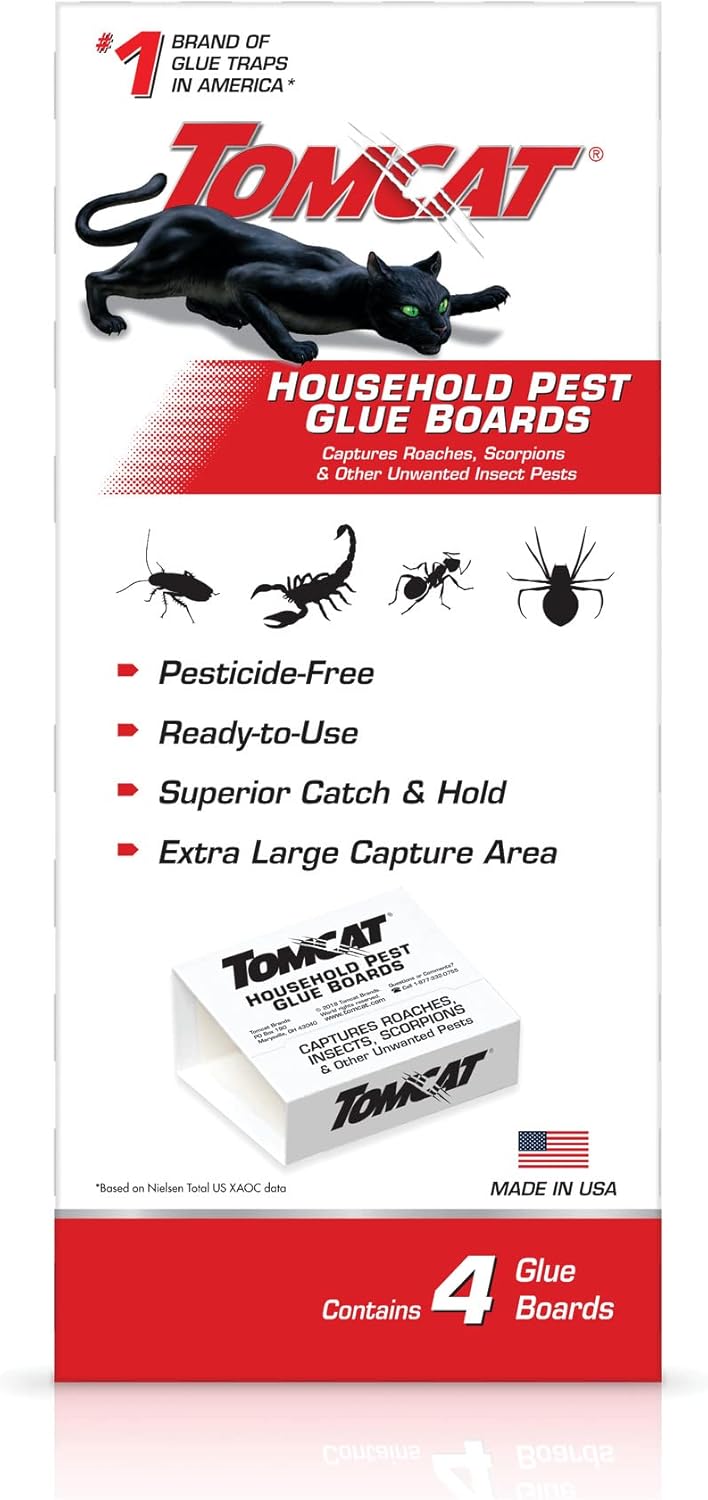 Tomcat 4-Pack Household Pest Glue Traps - Ultimate Protection