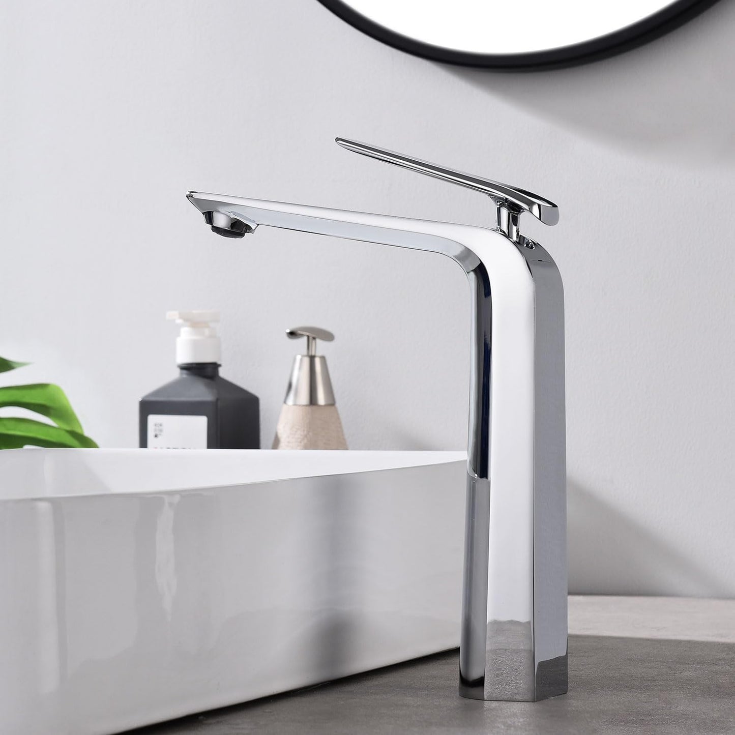 TOCALOCA Tall Vessel Bathroom Faucet: Modern Chrome Basin Mixer