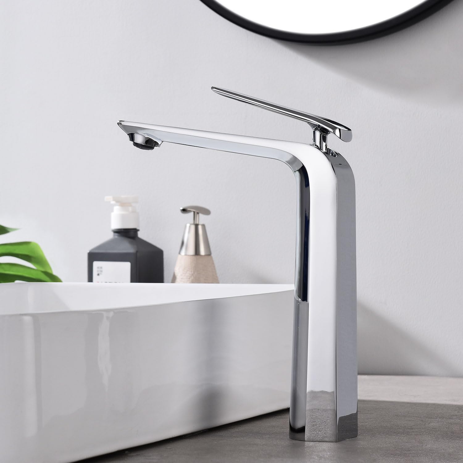 TOCALOCA Tall Vessel Bathroom Faucet: Modern Chrome Basin Mixer