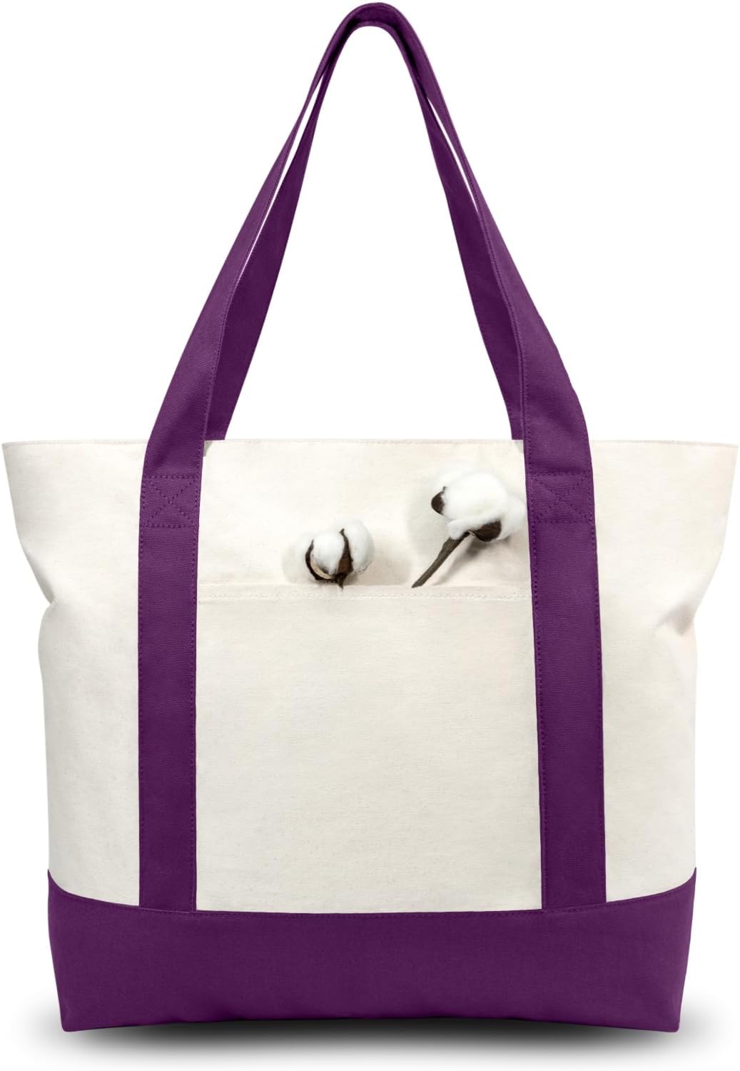 TOPDesign Reusable Grocery Tote Bags with External Pocket