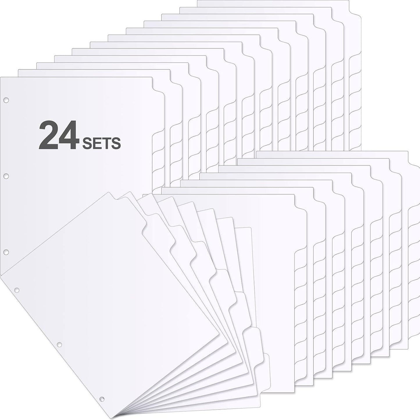 192 Pieces Binder Dividers with Tabs for 3 Ring Binders