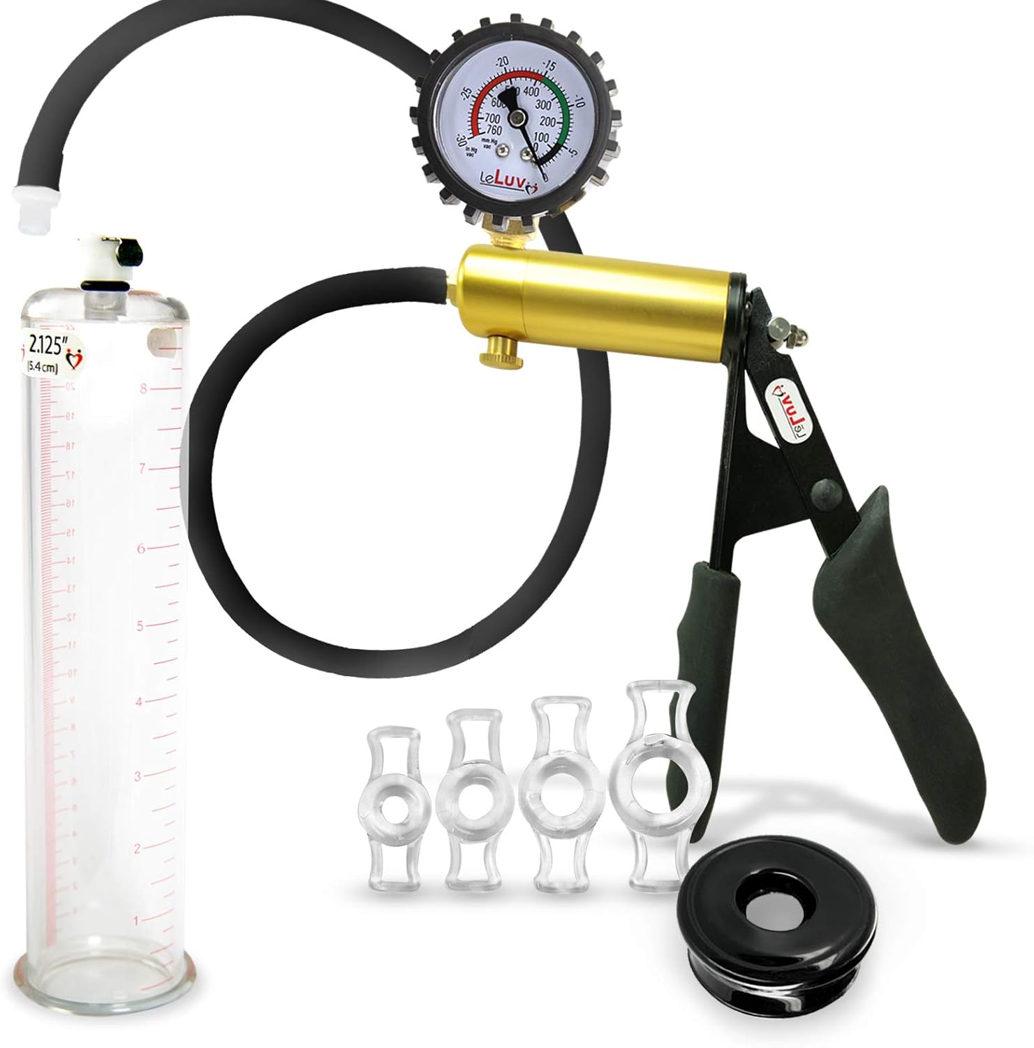 LeLuv Ultima Penis Pump Kit with Constriction Rings and Gauge