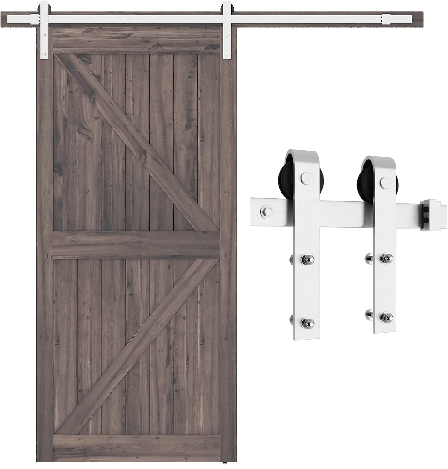 SMARTSTANDARD 6.6 Feet Brushed Nickel Barn Door Hardware Kit Review