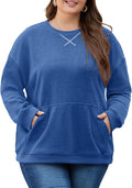 Plus Size Corduroy Sweatshirt Oversized Crewneck Pullover (Style CYSB)
