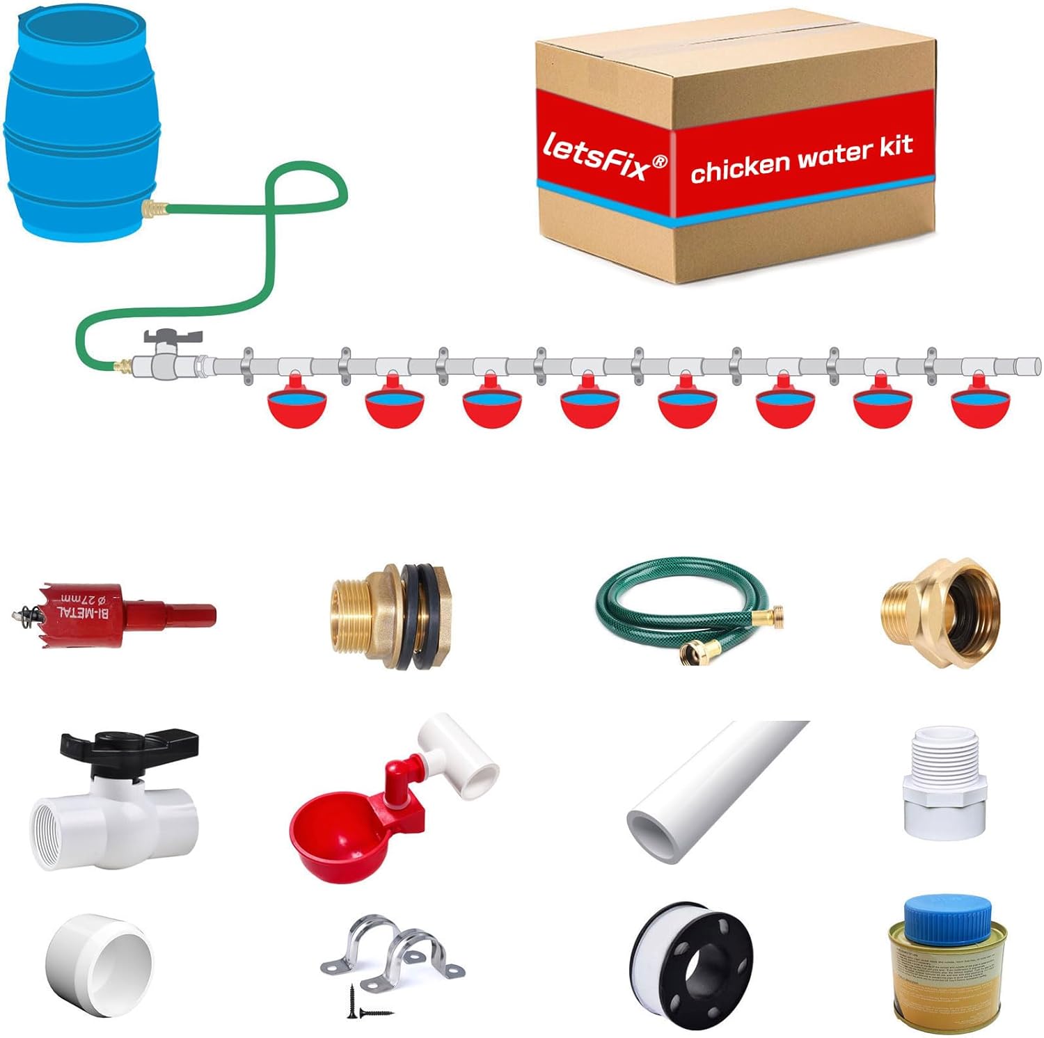Automatic Chicken Watering System with PVC Pipe for Poultry Care