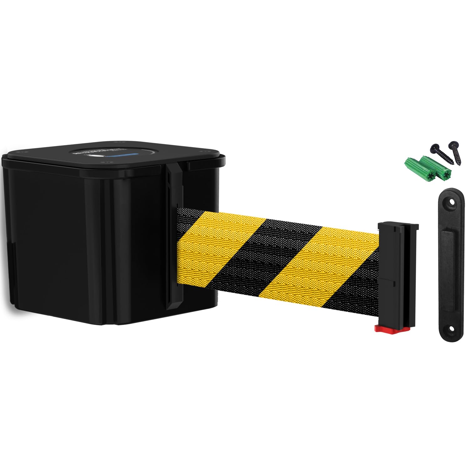 WM412 Retractable Belt Wall Mounted Smooth Black Barrier System