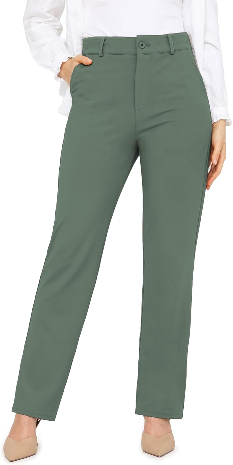 Bamans Dress Pants for Women - Tummy Control Office Trousers
