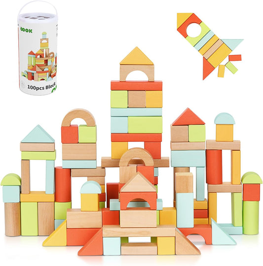 Montessori Wooden Building Blocks Set by TOOKYTOY