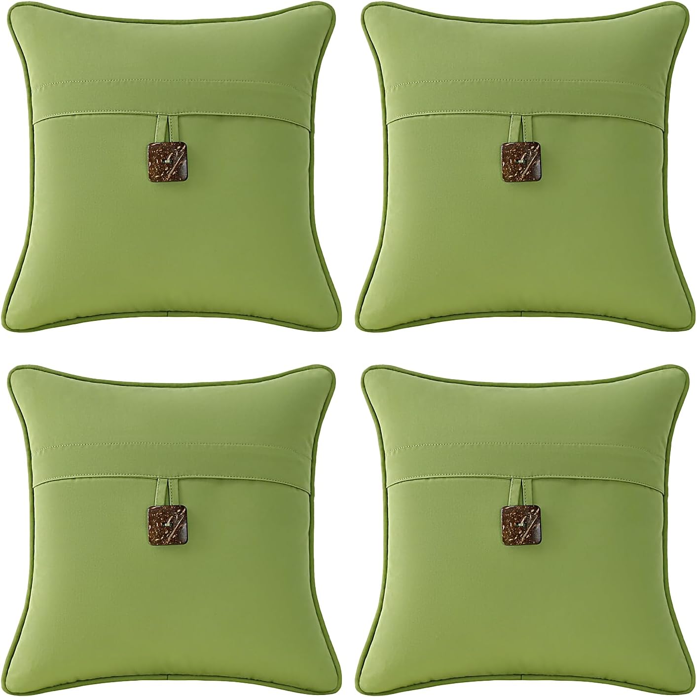 Outdoor Sunbrella Decorative Pillows with Coconut Button Set