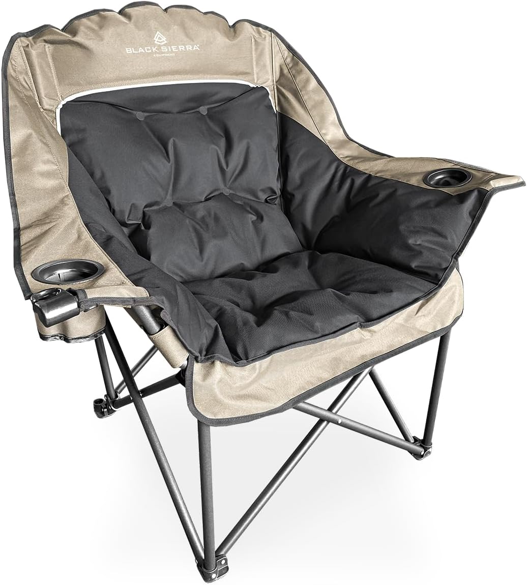 Black Sierra Oversized Camping Chair for Ultimate Comfort