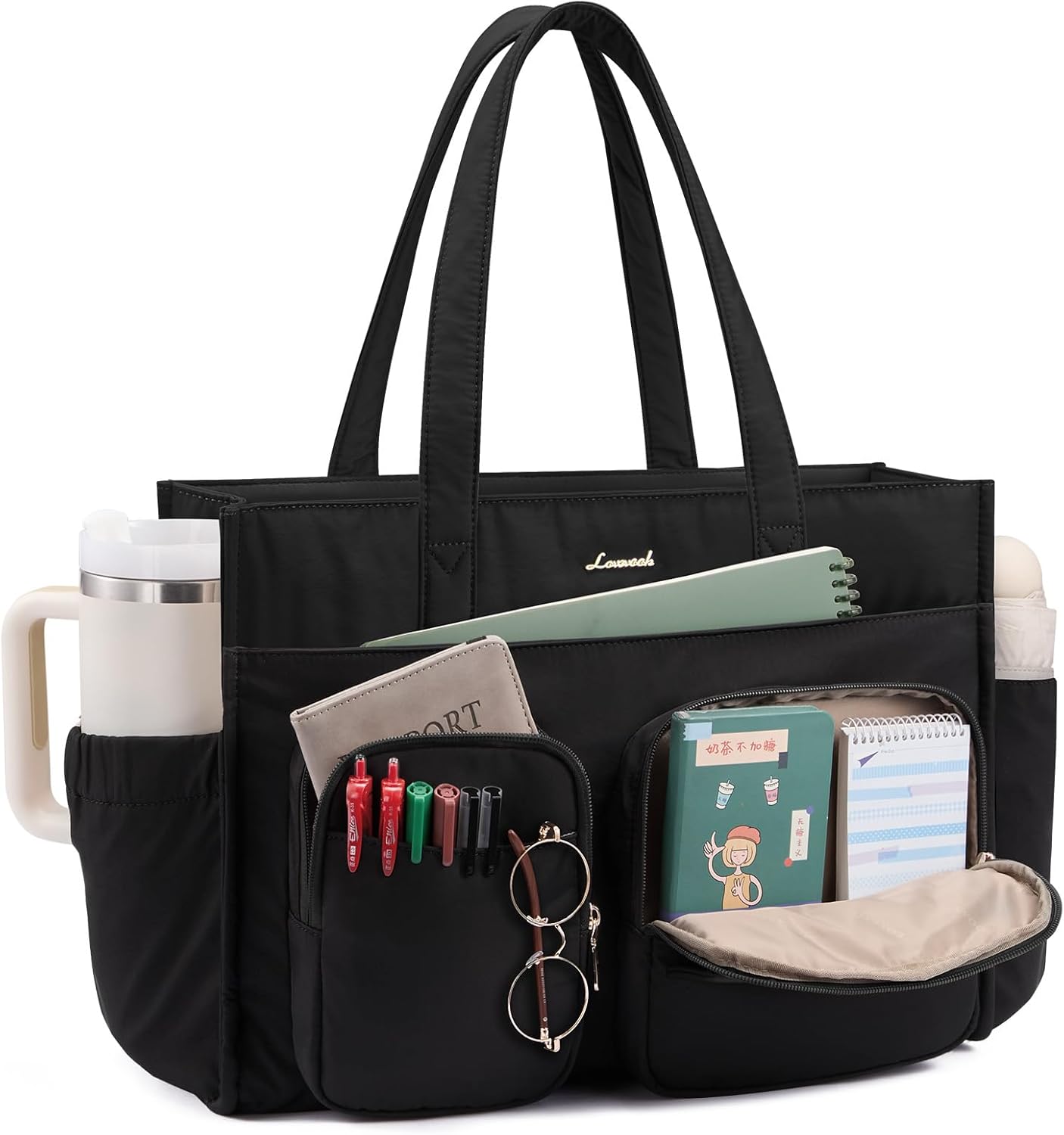 LOVEVOOK Teacher Tote Bag: Multi-pocket Laptop Bag for Women