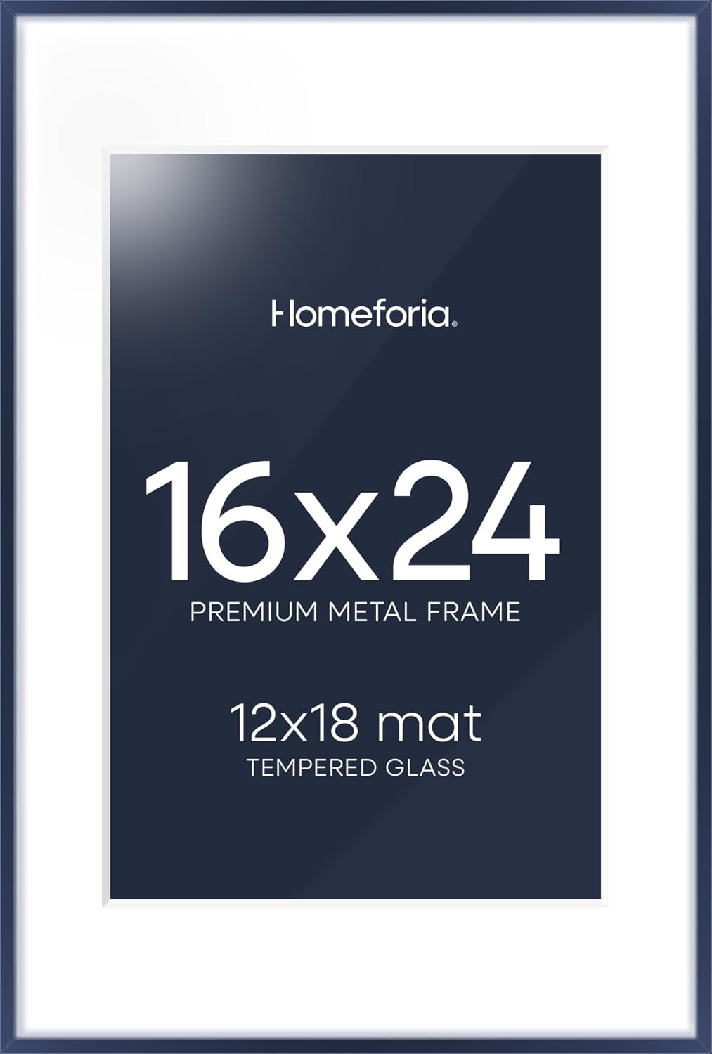 Navy Blue Picture Frame 16x24 with Mat for Stunning Displays
