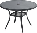 Outdoor Round Patio Table 41.2 x 28 in - Durable 4-Person Dining Table
