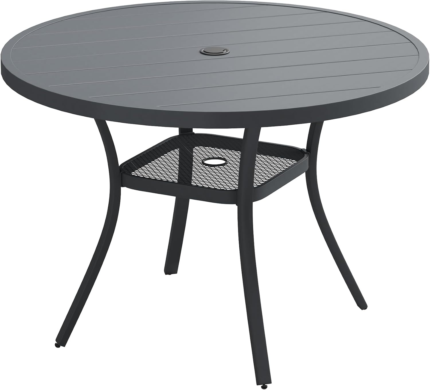 VICLLAX Outdoor Round Patio Table for Lawn and Garden Use