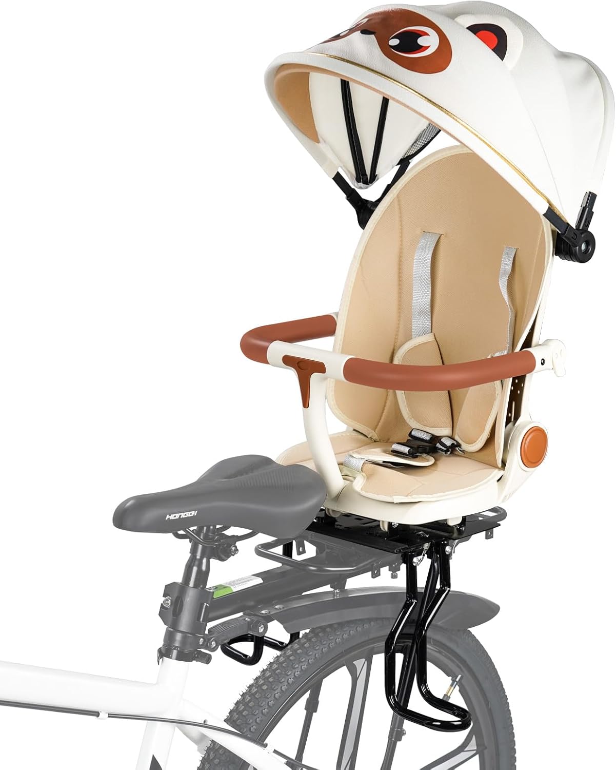 Rear Child Bike Seat with Adjustable Backrest and Armrests