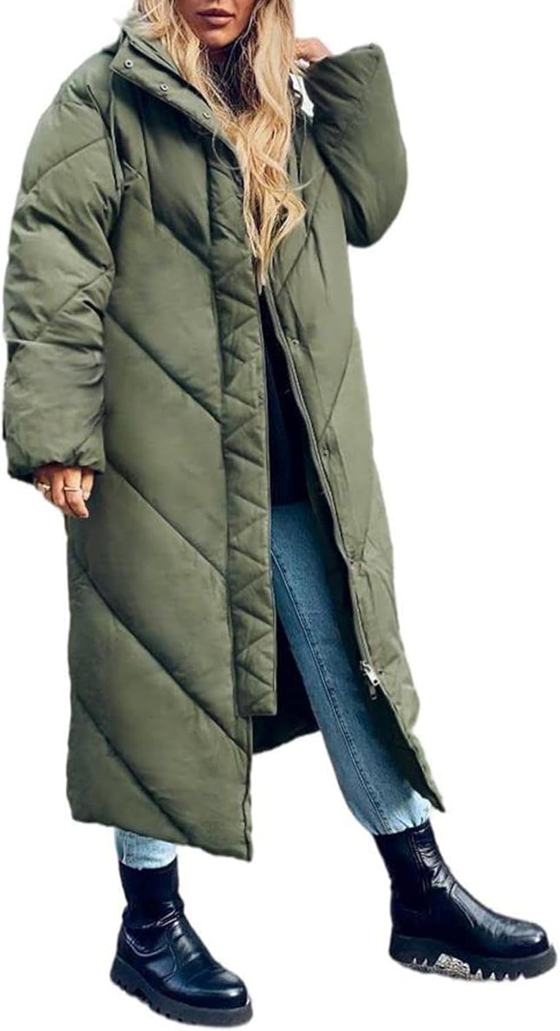 Flygo Womens Long Puffer Coat for Ultimate Winter Warmth