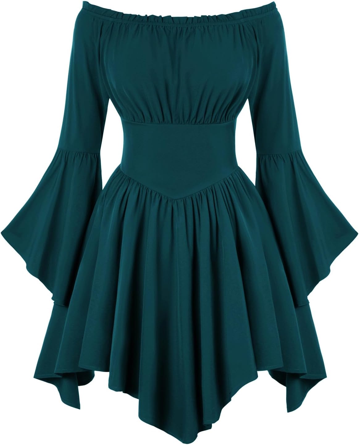 Renaissance Costume Dress for Women with Bell Sleeves and Pockets