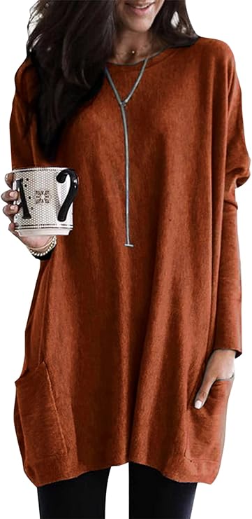 Dokotoo Womens Casual Long Sleeve Shirts Lightweight Tunic Tops