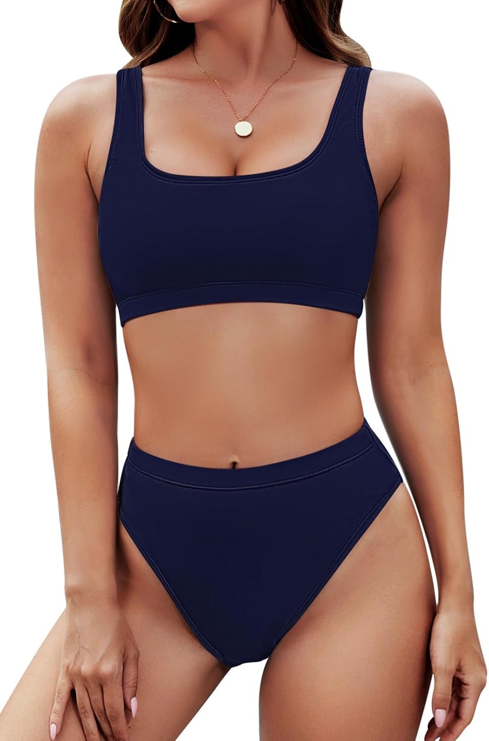 Flattering Pink Queen Women's Crop Top High Waisted Bikini Set