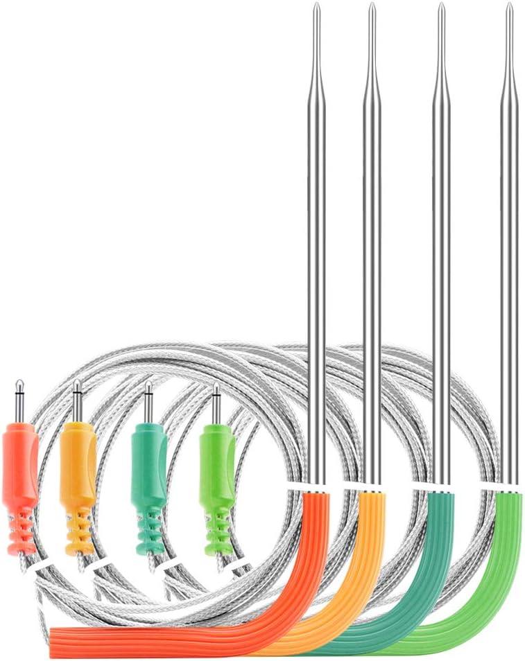 Inkbird WiFi Meat Thermometer 4-Pack: Color-Coded Probes, IBBQ-4T Compatible