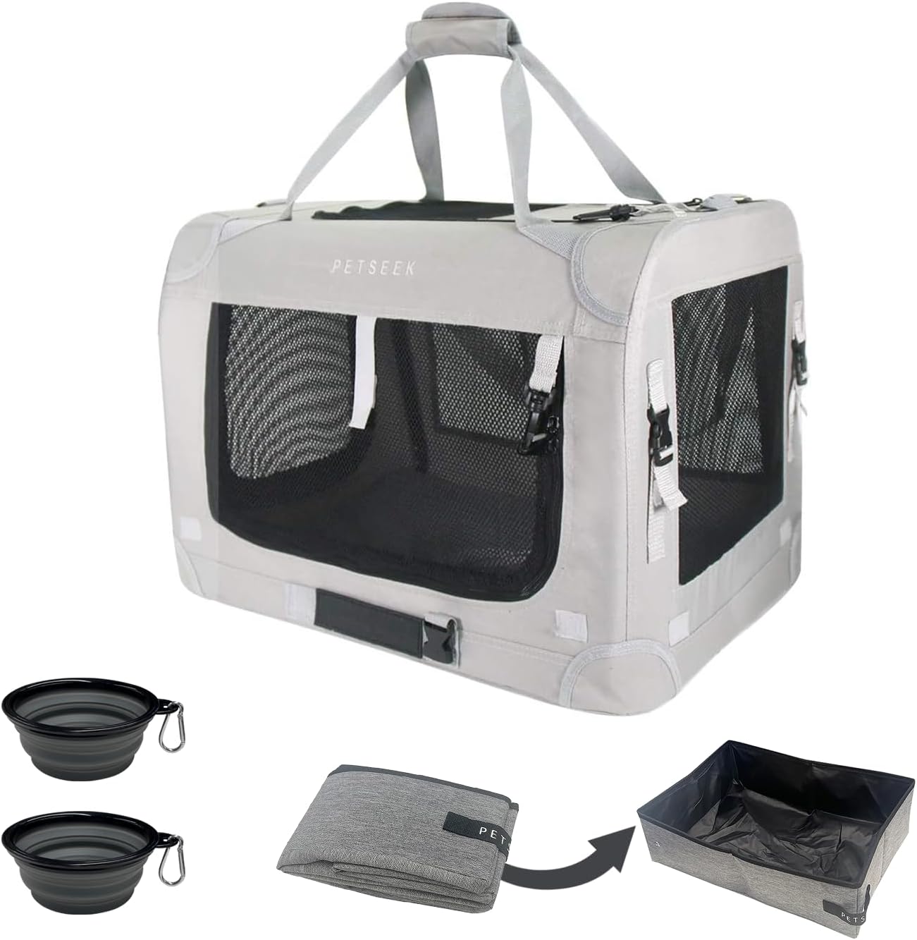 Extra Extra Large Cat Carrier with Litter Box and Bowls