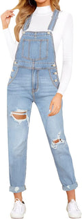 Womens Classic Adjustable Straps Denim Bib Overalls - Casual Fit