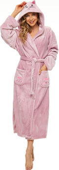 Plush Robes For Women Fleece Fuzzy Robe with Hood - Cozy Winter Wrap