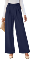 Wide Leg Pants for Women High Waisted Work Trousers - Flowy Office