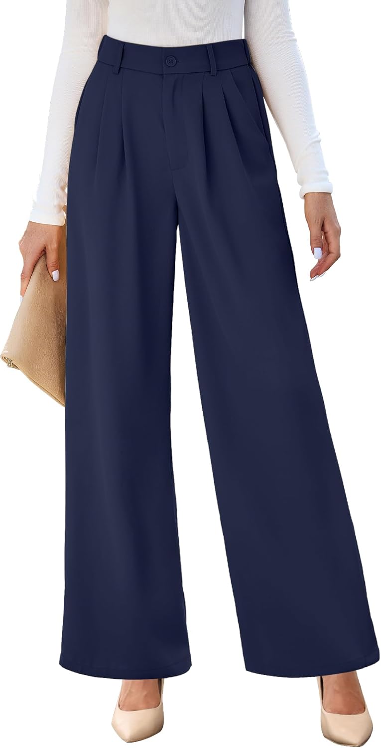 GRAPENT Wide Leg Pants for Women - Stylish High Waisted Trousers
