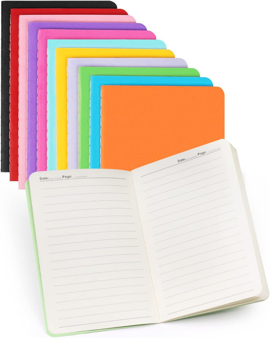 Compact Lined 12-Pack Notepads - Perfect for On-the-Go!