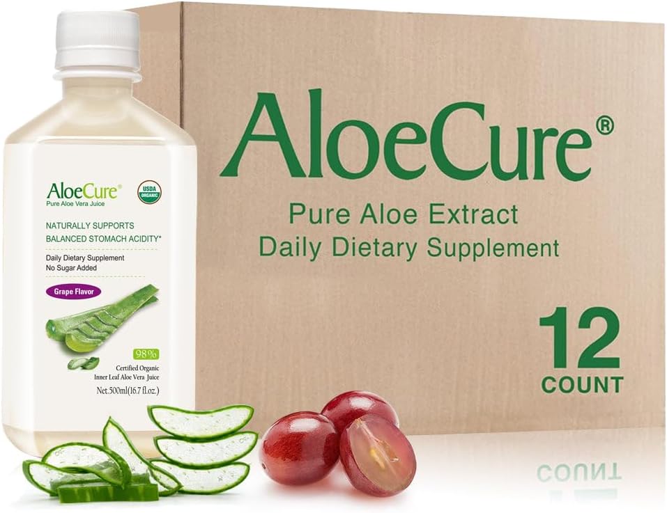 AloeCure Organic Aloe Vera Juice for Digestive and Immune Health
