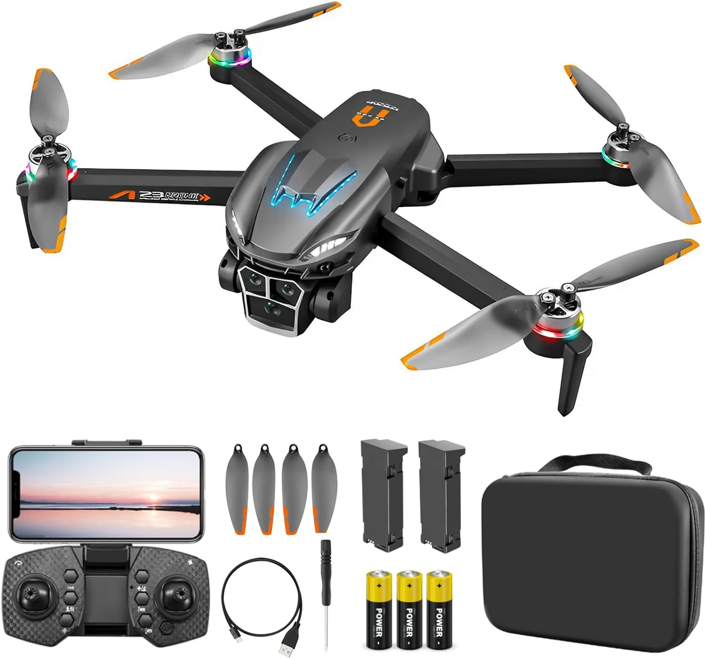 4K Camera Drone with Gesture Selfie-2 Batteries!
