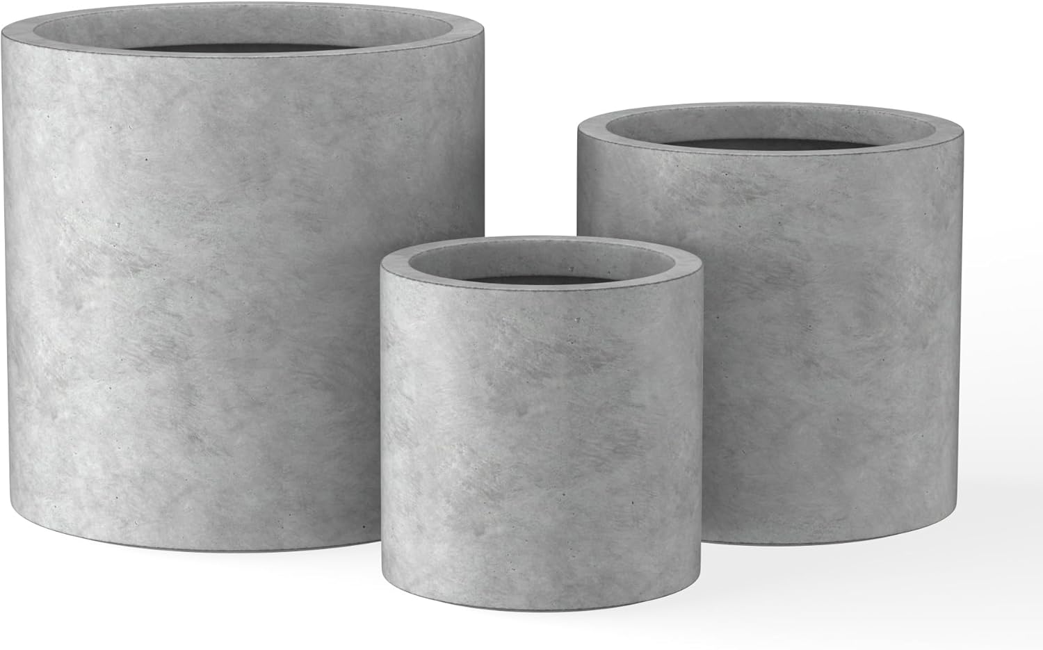 Kante Round Concrete Planter Set of 3 for Indoor Outdoor Use