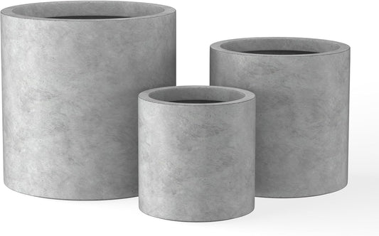 Kante Round Concrete Planter Set of 3 for Indoor Outdoor Use