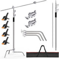 EMART 10.8ft Stainless Steel C Stand with Boom Arm - Heavy Duty