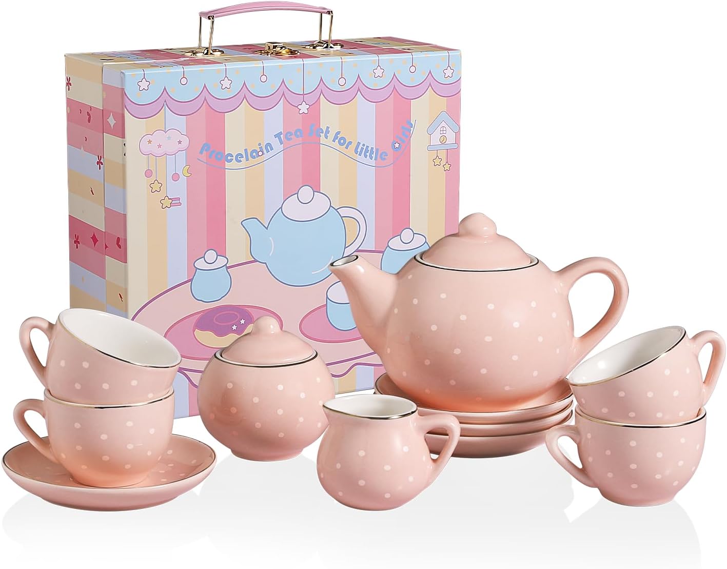 Sweejar Porcelain Tea Set for Little Girls - Perfect for Tea Parties