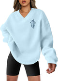 LOTUCY Christian Sweatshirt Women Oversized V Neck Hoodie - Soft
