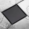 6 in Square Shower Drain Black Floor Drain - Sleek Tile Insert