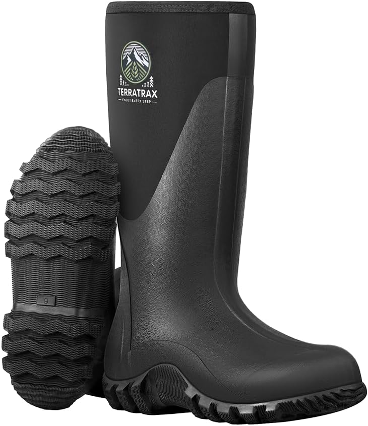 Men's Waterproof Rubber Muck Boots for Fishing Hunting Farming