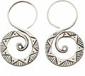 Sterling Silver Boho Hippie Spiral Earrings - Eye Catching Swirl