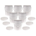 5 Gallon White Bucket & Lid 12-Pack - Durable 90 Mil Food Grade