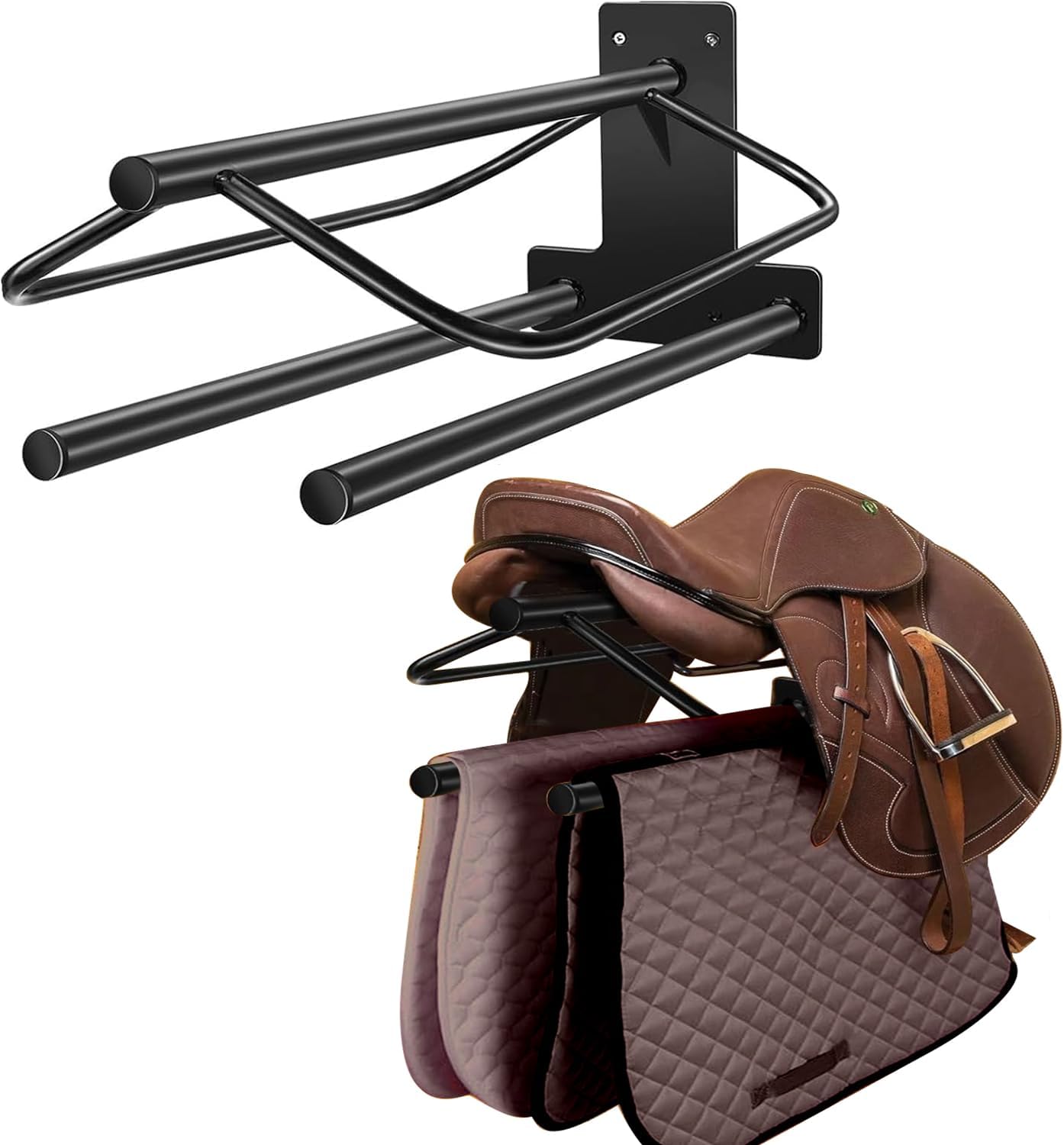 Heavy Duty Wall Mounted Saddle Rack - 2 Pack