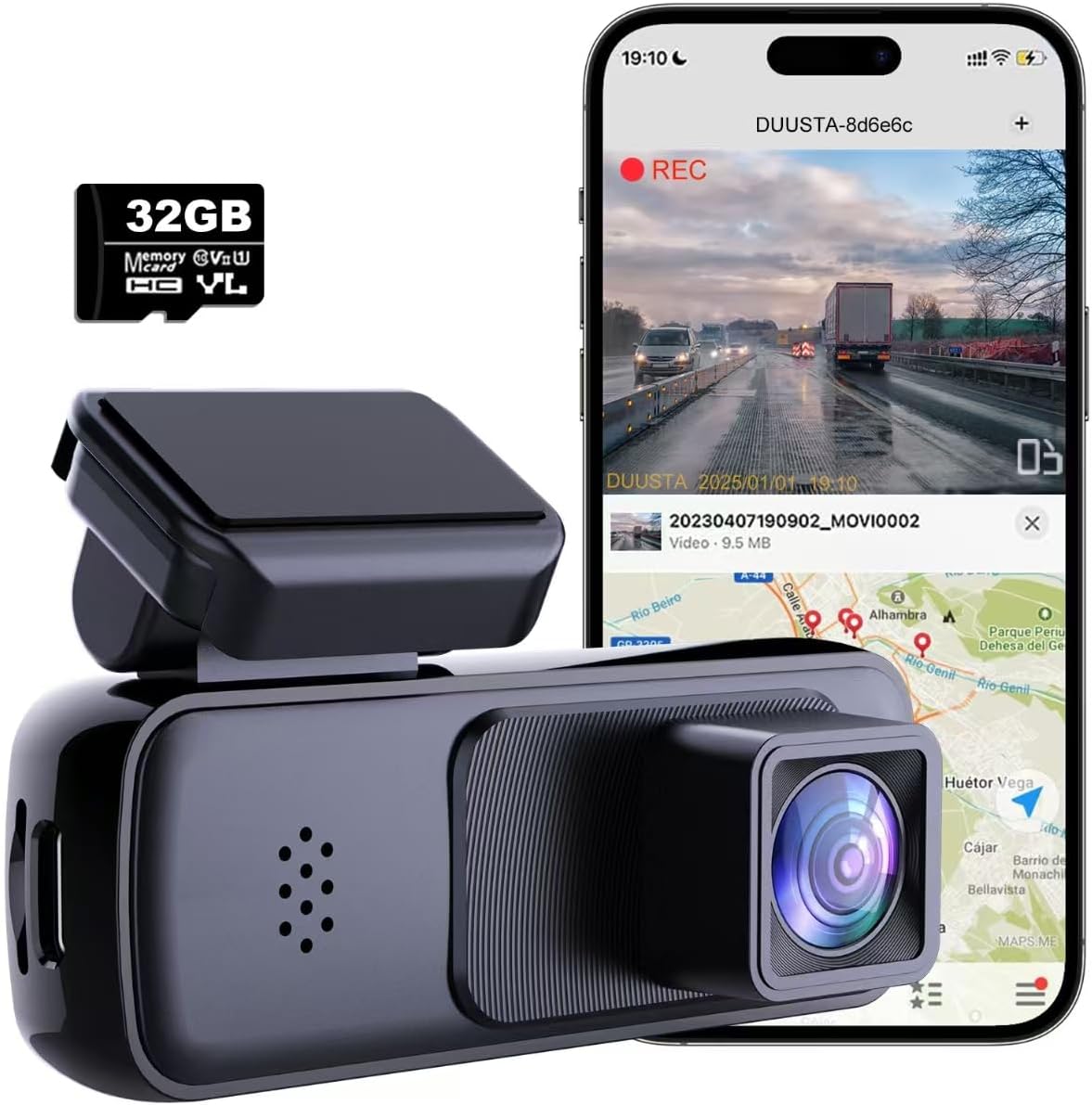 DUUSTA 2K Dash Cam: Night Vision, WiFi, G-Sensor
