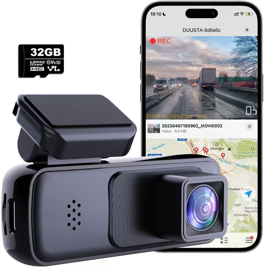 DUUSTA 2K Dash Cam: Night Vision, WiFi, G-Sensor
