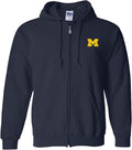 UGP Campus Apparel NCAA Team Color Full Zip Hoodie - Michigan Pride