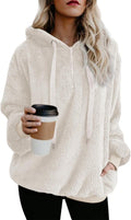 Women's Cozy Sherpa Quarter Zip Hoodie Fleece Pullover for Comfort