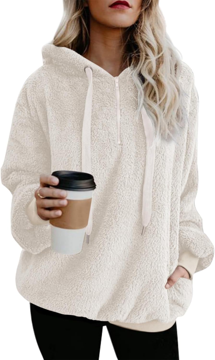 Yanekop Womens Sherpa Jacket Cozy Fleece Zip Up Pullover