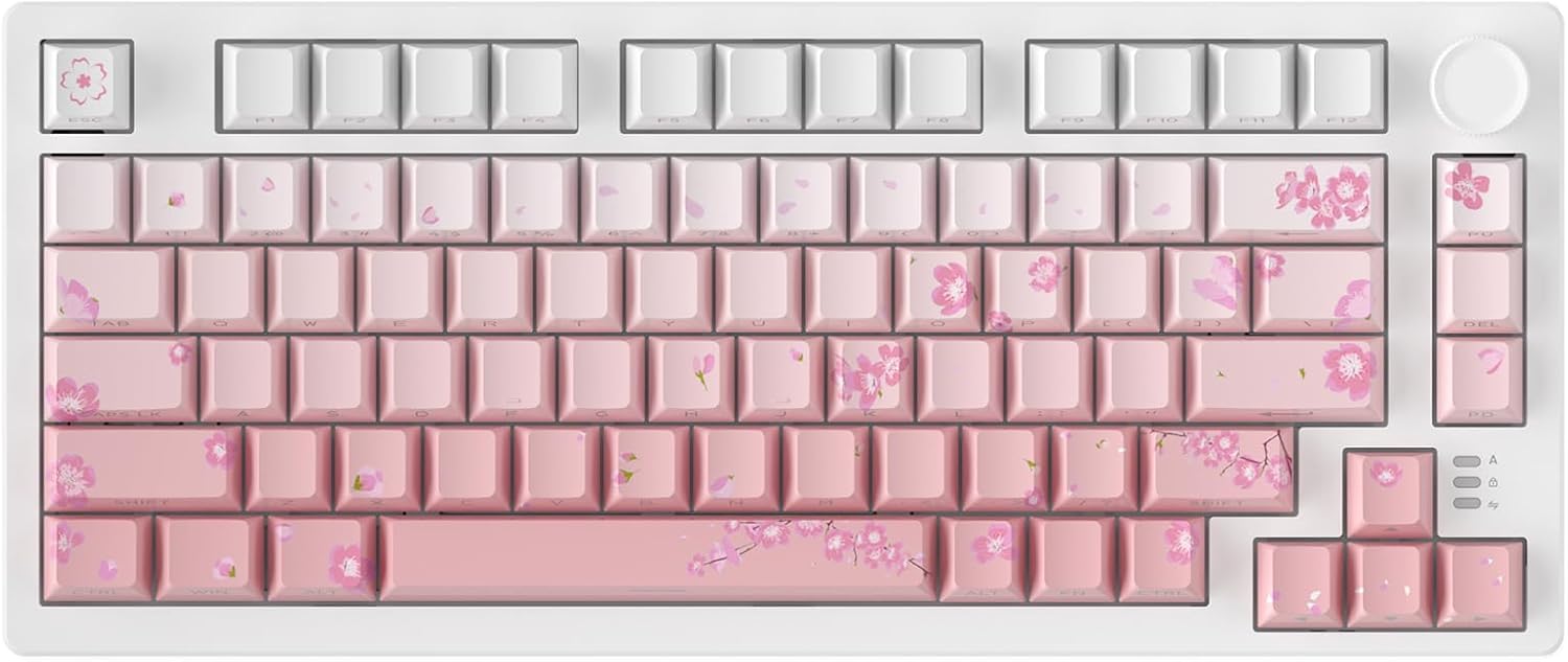 DAREU EK75PRO Sakura Wireless Keyboard - Hot-Swappable & Knob Control